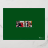 フォイルエレガントファミリーフォトカードグリーン 箔招待状ポストカード (裏面)