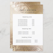 フォイルエレガントフェイク金ゴールドサロン価格表 (正面/裏面)