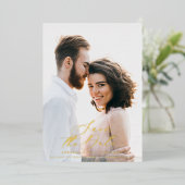 フォイルエレガントフォトスクリプト水彩植物学 箔招待状 (立ち正面)