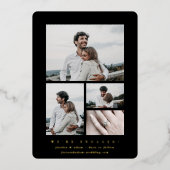 フォイルエレガントフォト数々の婚約の発表 箔招待状 (正面)