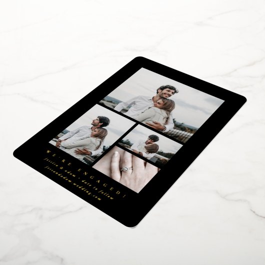 フォイルエレガントフォト数々の婚約の発表 箔招待状 (回転した状態)