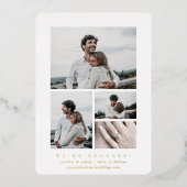 フォイルエレガントフォト数々の婚約の発表 箔招待状 (正面)