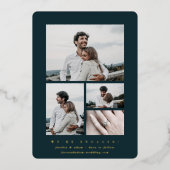 フォイルエレガントフォト数々の婚約の発表 箔招待状 (正面)