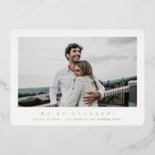 フォイルエレガントフォト独身の婚約の発表 箔招待状 (正面)