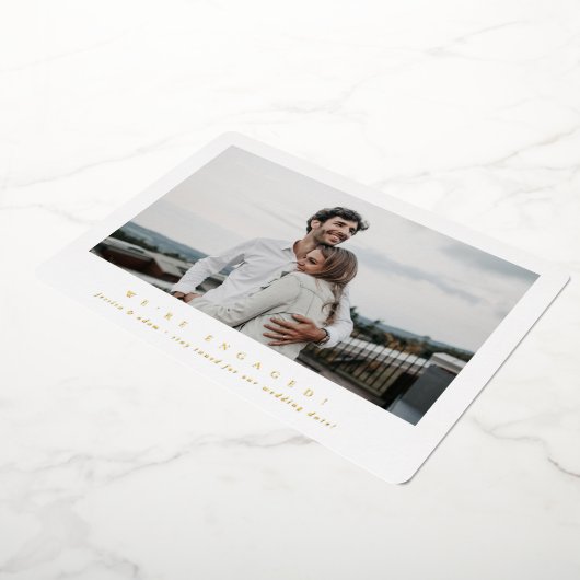 フォイルエレガントフォト独身の婚約の発表 箔招待状 (回転した状態)