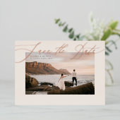 フォイルエレガント押された写真の日付を保存 箔招待状 (立ち正面)