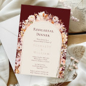 フォイルオータムブルゴーニュ結婚ーアーチのリハーサルディナー 箔招待状