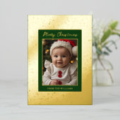 フォイルカスタムベビー初めてのクリスマスカードホリデーラックス 箔シーズンカード (立ち正面)