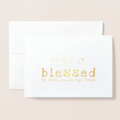 フォイルカボチャ賛美感謝祭の挨拶 箔カード (封筒付き正面)