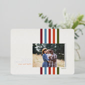 フォイルカラフルホリデーカード付き垂直リボン 箔シーズンカード (立ち正面)