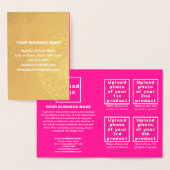 フォイルカードにピンク色のビジネスブランド 箔カード (ディスプレー)