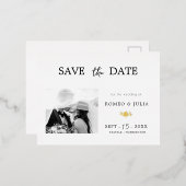 フォイルギルデロマンシンプルティックなブラックフォト&ホワイトフォト 箔シーズンポストカード (正面/裏面)