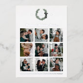 フォイルクラシックモノグラムリースクレストホリデーカード 箔招待状 (正面)