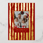 フォイルクリスマスカードテンプレートファミリー2枚の写真 箔シーズンカード (正面)
