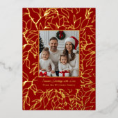 フォイルクリスマスカードテンプレートファミリー2枚の写真 箔シーズンカード (正面)