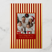 フォイルクリスマスカードテンプレートファミリー2枚の写真 箔シーズンカード (正面)