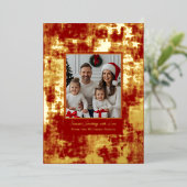 フォイルクリスマスカードテンプレート写真テクスチ素朴ャ 箔シーズンカード (立ち正面)