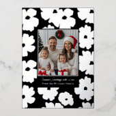 フォイルクリスマスカードテンプレート写真ホリデーフローラ 箔シーズンカード (正面)