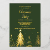 フォイルクリスマスツリークリスマスパーティの招待状 箔招待状 (正面)