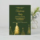 フォイルクリスマスツリークリスマスパーティの招待状 箔招待状 (立ち正面)