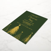 フォイルクリスマスツリークリスマスパーティの招待状 箔招待状 (回転した状態)