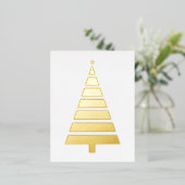 フォイルクリスマスツリーシンプル、デザイン 箔シーズンポストカード (立ち正面)