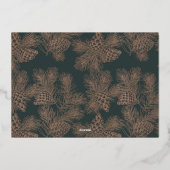 フォイルグリーンエレガントフローリッシュスクリプトホリデーカード 箔シーズンカード (裏面)