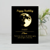 フォイルゴールデンムーン誕生日の招待 箔招待状 (立ち正面)