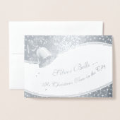 フォイルシルバーベルあなたの写真の内側 箔カード (封筒付き正面)