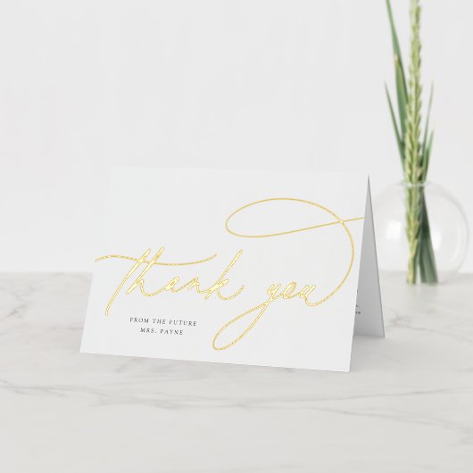 フォイルシンプルスエレガントプパーソナライズされたロ 箔グリーティングカード (正面)