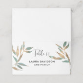 フォイルシンプル付きゴールデングリーンのミニマリスト プレイスカード (外部開封)