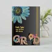 フォイルスクリプトレトロフローラ卒業発表 箔招待状 (立ち正面)