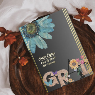 フォイルスクリプトレトロフローラ卒業発表 箔招待状