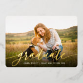 フォイルスクリプト |写真卒業のお知らせ 箔招待状 (正面)