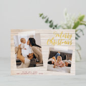 フォイルスナップショットクリスマスツーフォトホリデーカード 箔シーズンカード (立ち正面)