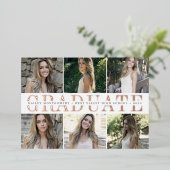 フォイルセンターストライプ |写真卒業のお知らせ 箔招待状 (立ち正面)