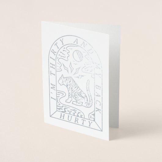 フォイルタイガーバックハーティおもしろい30th誕生日カード 箔カード (正面)