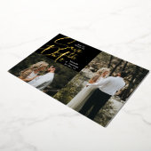 フォイルタイポグラフィ2写真の保存日付 箔招待状 (回転した状態)