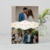 フォイルデコバンド2 – フォトホリデーカード – 白 箔招待状 (立ち正面)