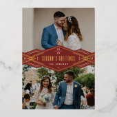 フォイルデコバンド2 – フォトホリデーカード – 赤 箔招待状 (正面)