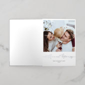 フォイルニュートラルクリスマスカーカスタムド家族の写真 箔シーズンカード (外側レイダウン)