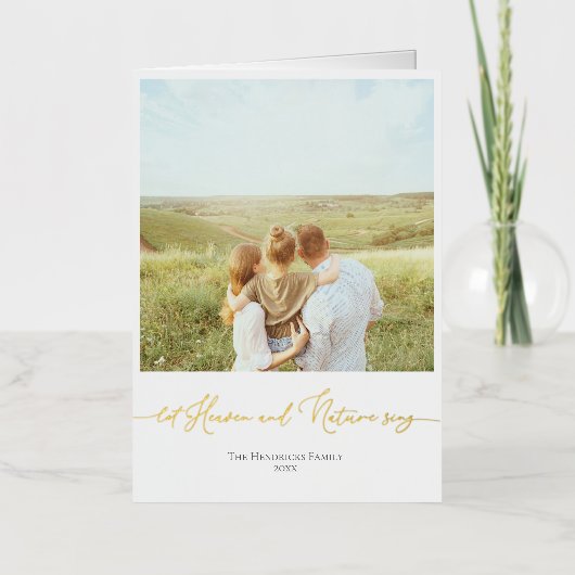 フォイルニュートラルクリスマスカーカスタムド家族の写真 箔シーズンカード (正面)