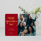 フォイルハッピーガレンティンの日+ハートフォトカード 箔シーズンカード (立ち正面)