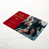 フォイルハッピーガレンティンの日+ハートフォトカード 箔シーズンカード (回転した状態)