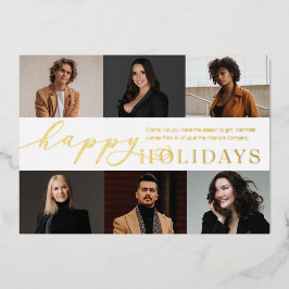 フォイルハッピーホリデー6フォトビジネスホリデーカード 箔シーズンカード