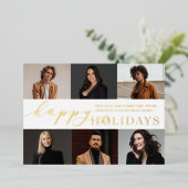 フォイルハッピーホリデー6フォトビジネスホリデーカード 箔シーズンカード (立ち正面)