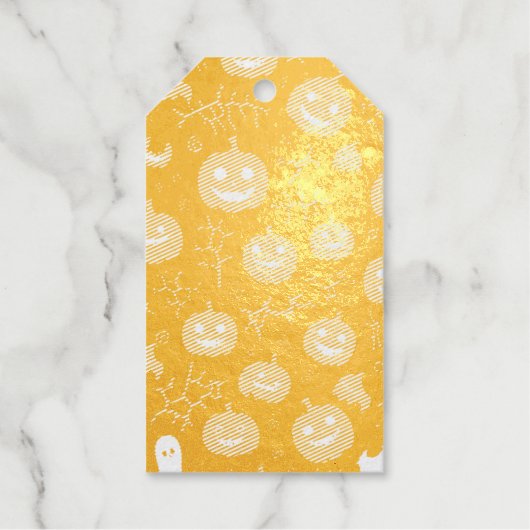 フォイルハロウィーンギフトラベル不気味デザイン! ギフトタグ (正面)