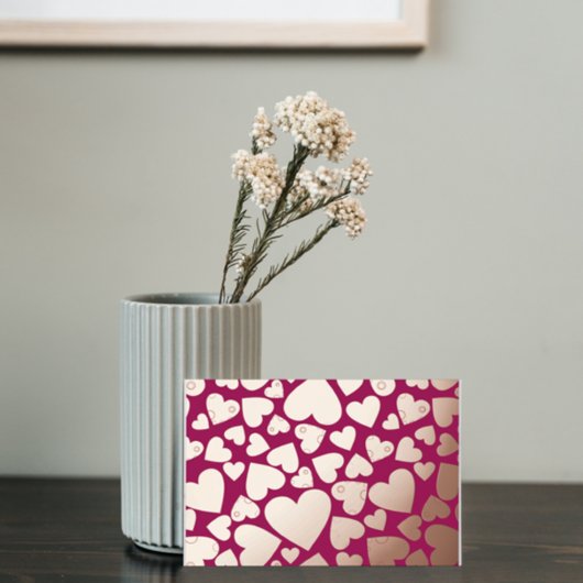 フォイルハートバレンタインフォイルホリデーハガキ 箔シーズンポストカード