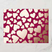 フォイルハートバレンタインフォイルホリデーハガキ 箔シーズンポストカード (正面)