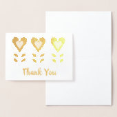 フォイルハートフラワーサンキューグリーティングカード 箔カード (ディスプレー)